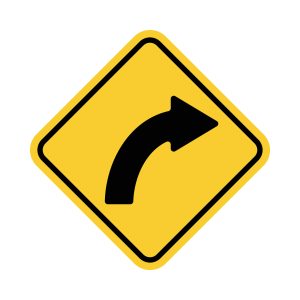 Señalética Curva a la derecha